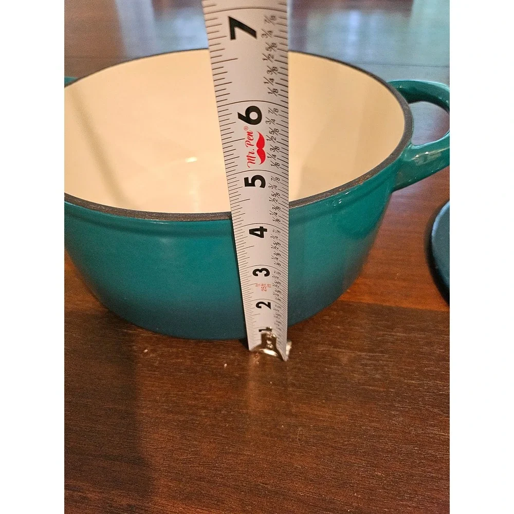 Tramontina Dutch Oven Unisex 4 qt Teal Enameled Cast Iron Round Pot Lid